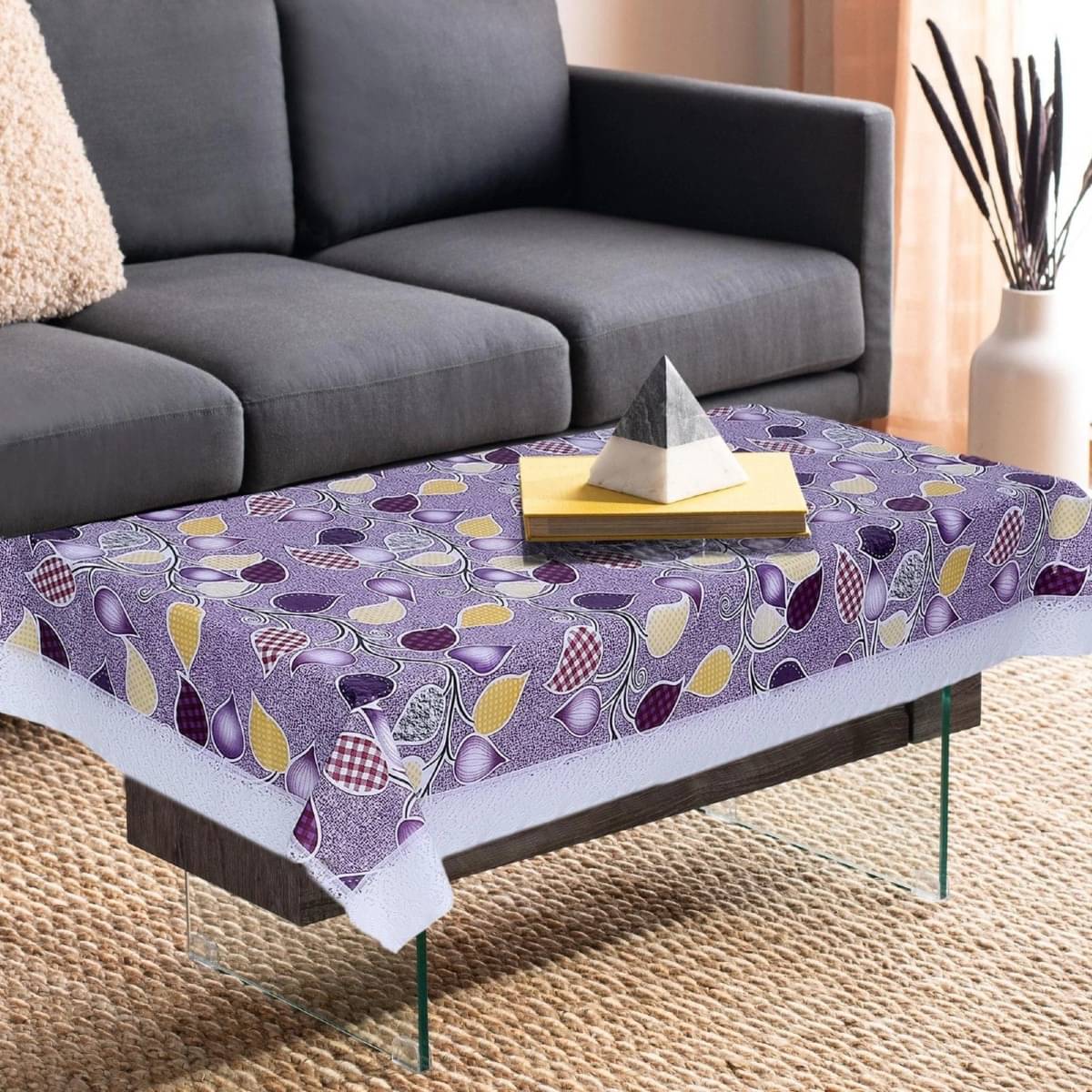     			DPA Collection Printed PVC 4 Seater Rectangle Table Cover ( 122 x 122 ) cm Pack of 1 Purple