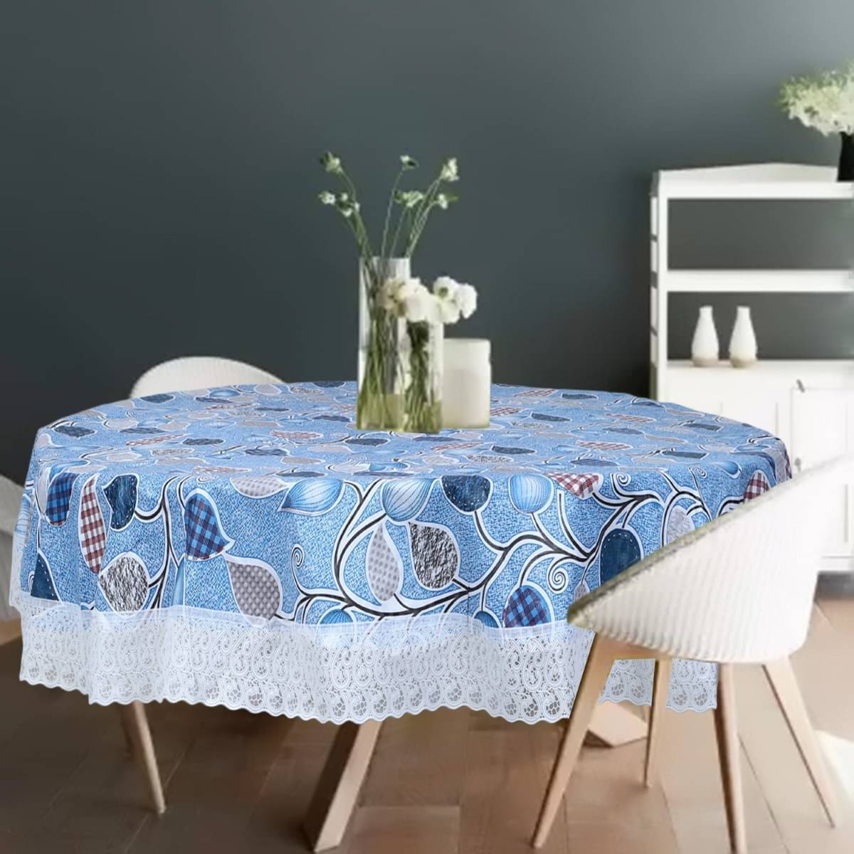 DPA Collection Printed PVC 4 Seater Rectangle Table Cover ( 152 x 152 ) cm Pack of 1 Blue DPA Collection Printed PVC 4 Seater Rectangle Table Cover ( 152 x 152 ) cm Pack of 1 Blue