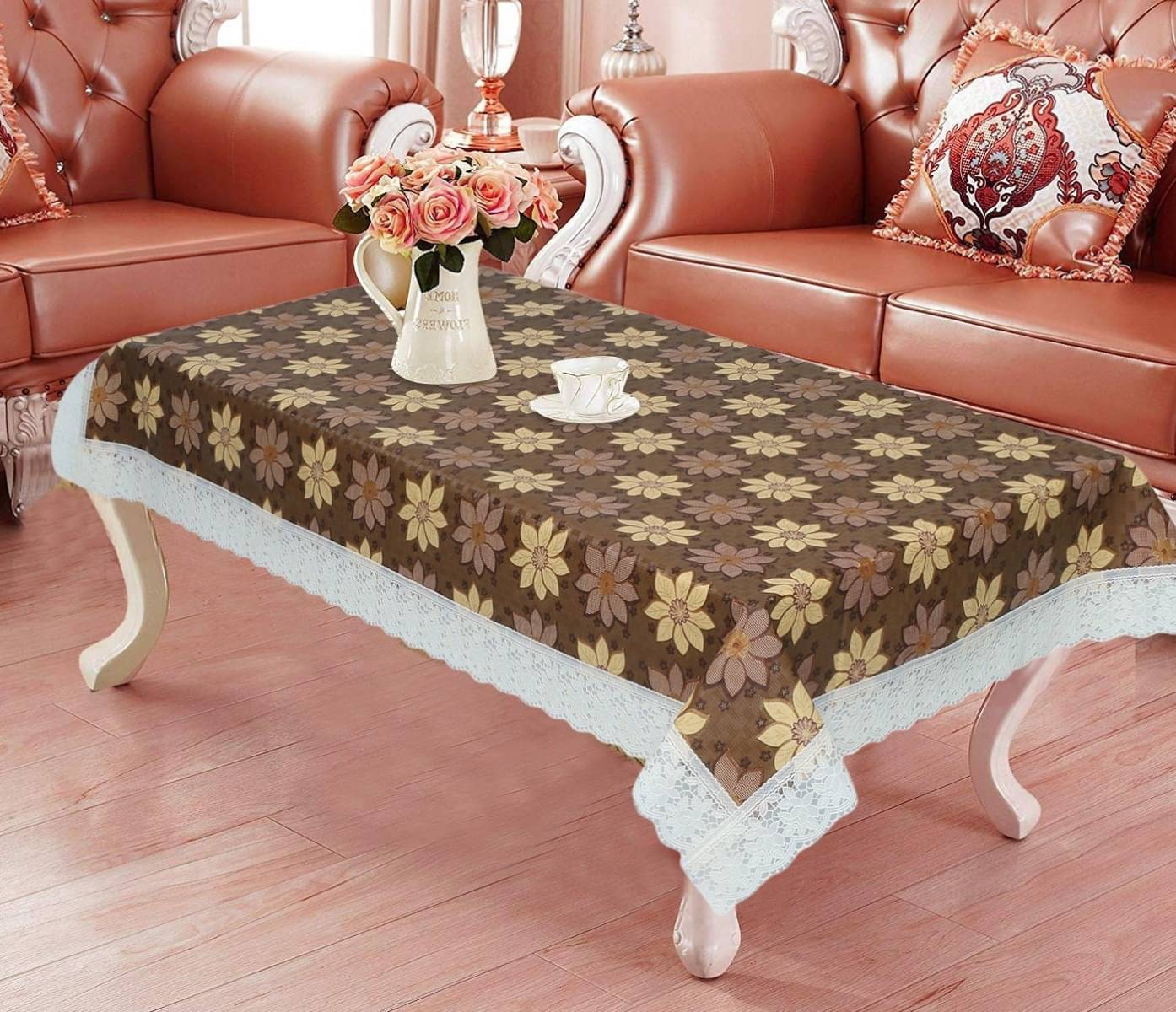DPA Collection Printed PVC 4 Seater Rectangle Table Cover ( 152 x 102 ) cm Pack of 1 Brown DPA Collection Printed PVC 4 Seater Rectangle Table Cover ( 152 x 102 ) cm Pack of 1 Brown