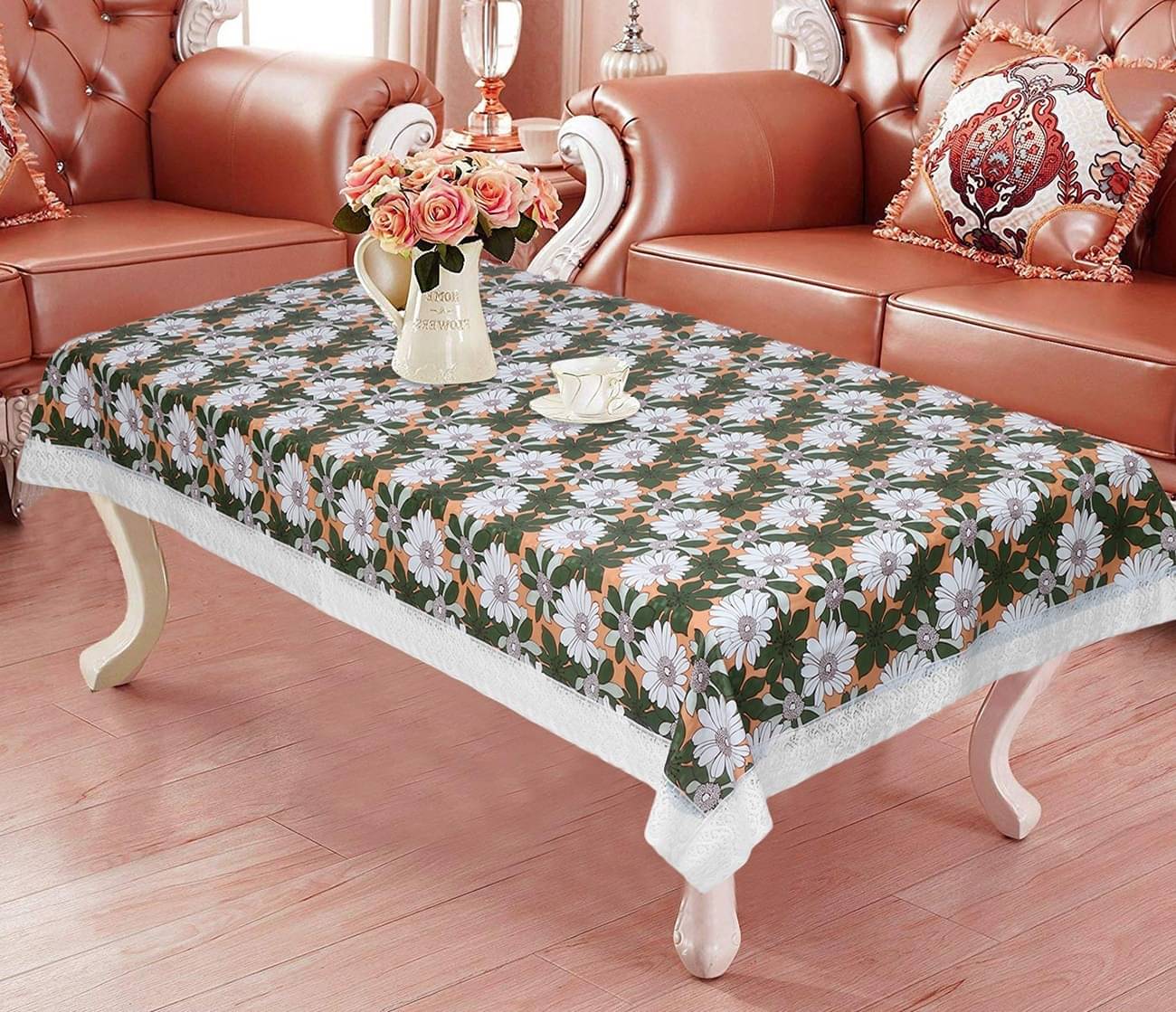 DPA Collection Printed PVC 4 Seater Rectangle Table Cover ( 152 x 102 ) cm Pack of 1 Green DPA Collection Printed PVC 4 Seater Rectangle Table Cover ( 152 x 102 ) cm Pack of 1 Green