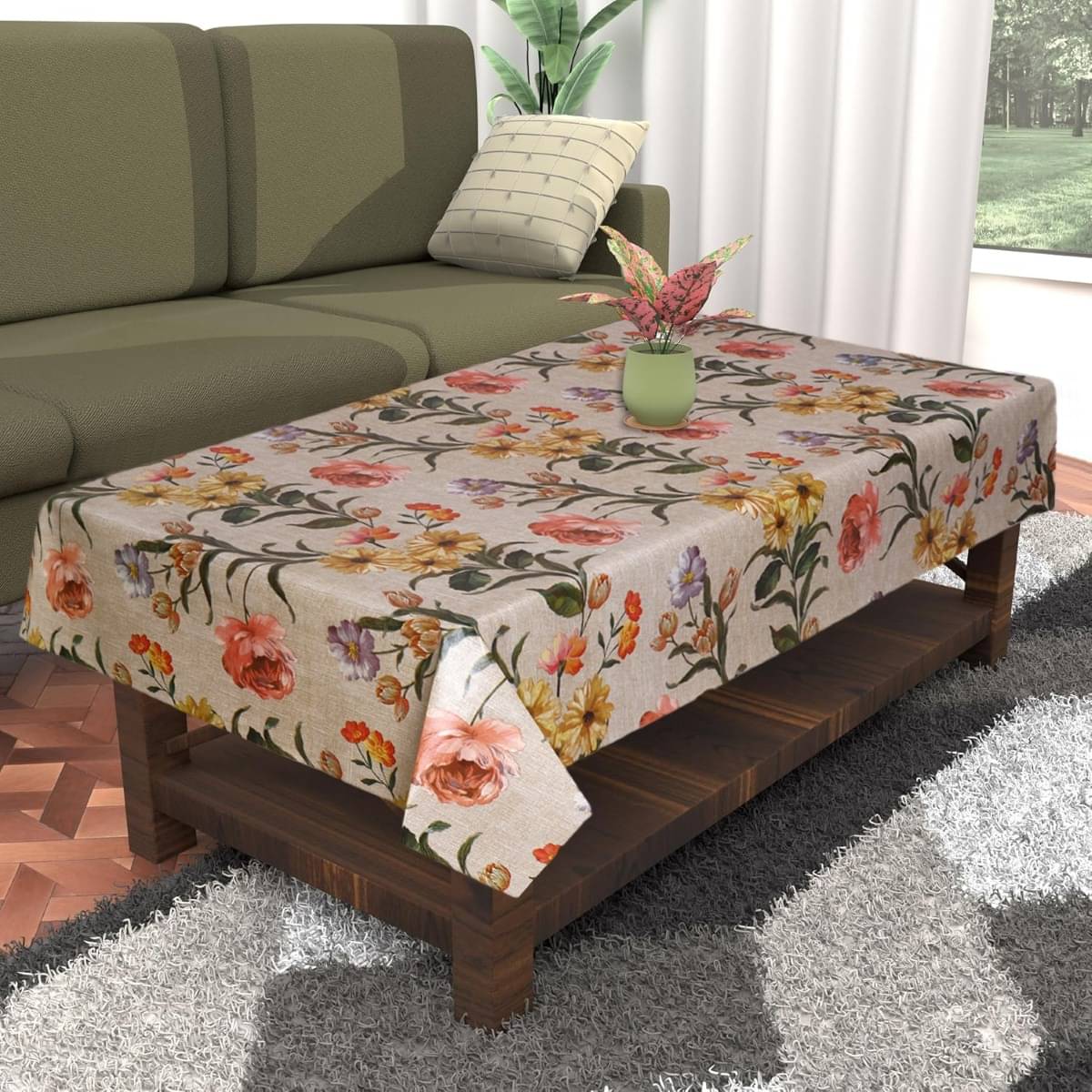     			DPA Collection Printed PVC 4 Seater Rectangle Table Cover ( 137 x 91 ) cm Pack of 1 Orange