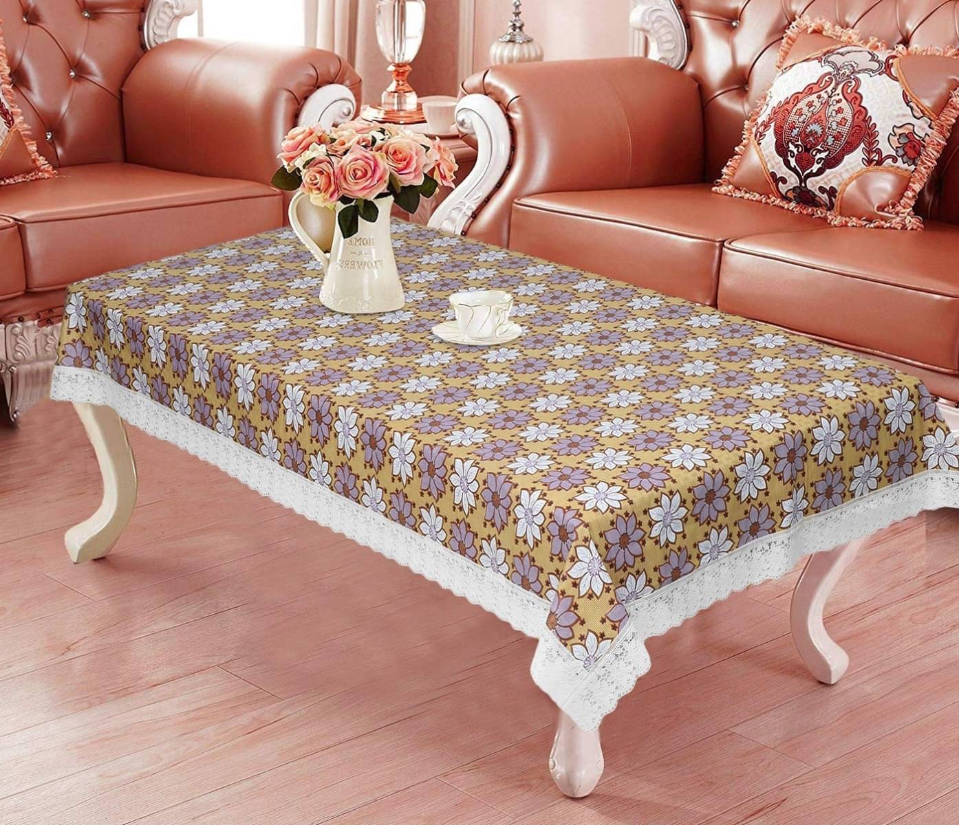     			DPA Collection Printed PVC 4 Seater Rectangle Table Cover ( 152 x 102 ) cm Pack of 1 Yellow
