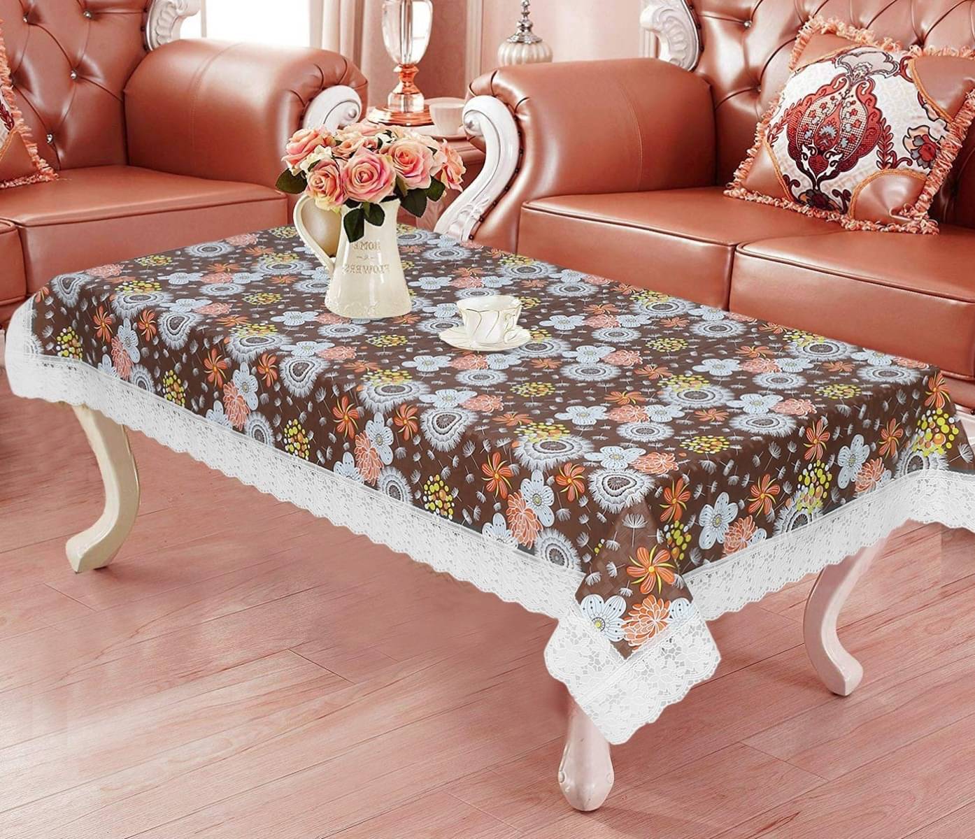 DPA Collection Printed PVC 4 Seater Rectangle Table Cover ( 152 x 102 ) cm Pack of 1 Brown DPA Collection Printed PVC 4 Seater Rectangle Table Cover ( 152 x 102 ) cm Pack of 1 Brown