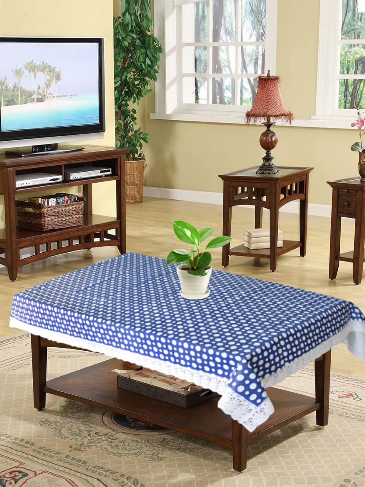 DPA Collection Printed PVC 4 Seater Rectangle Table Cover ( 152 x 102 ) cm Pack of 1 Blue DPA Collection Printed PVC 4 Seater Rectangle Table Cover ( 152 x 102 ) cm Pack of 1 Blue