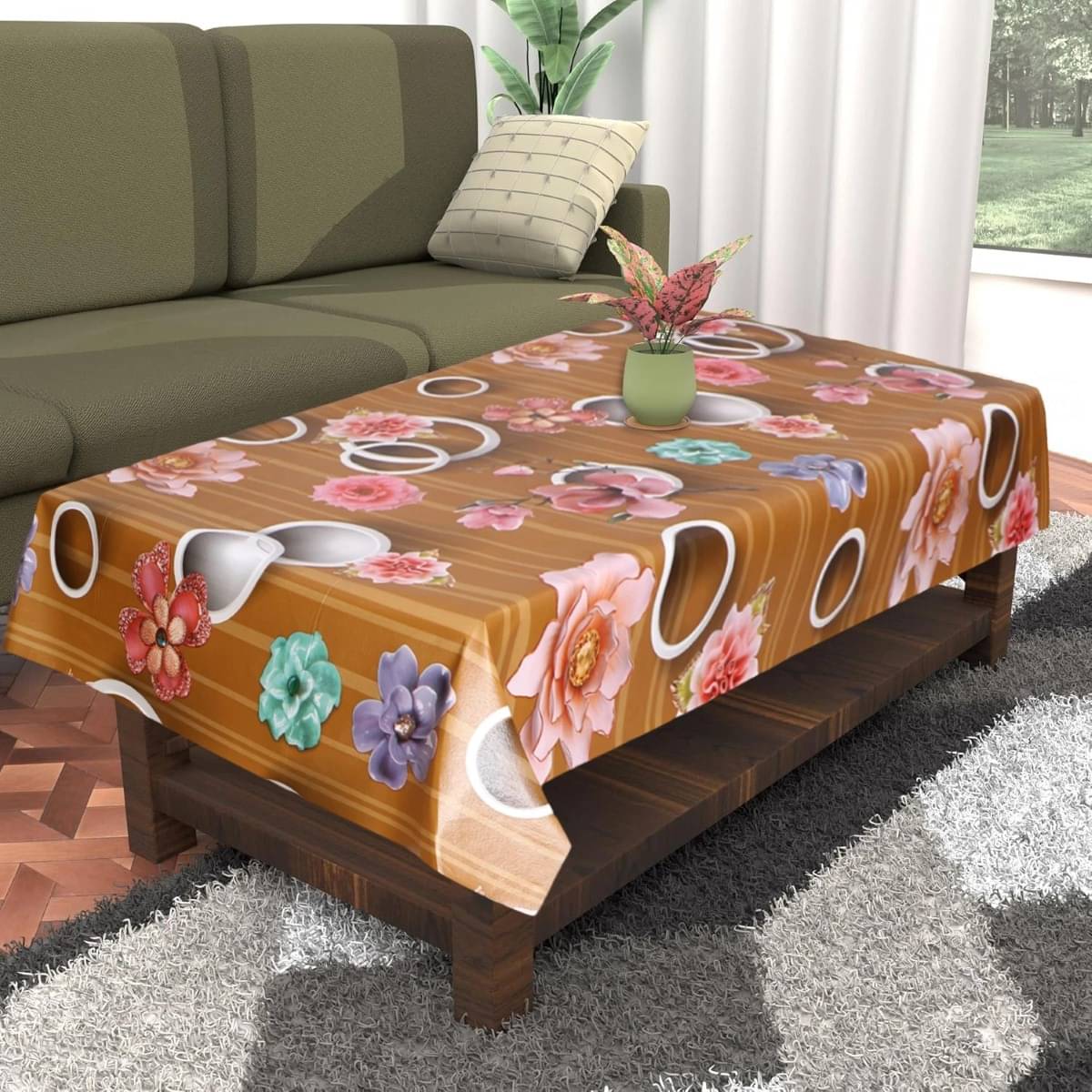 DPA Collection Printed PVC 4 Seater Rectangle Table Cover ( 137 x 91 ) cm Pack of 1 Brown DPA Collection Printed PVC 4 Seater Rectangle Table Cover ( 137 x 91 ) cm Pack of 1 Brown