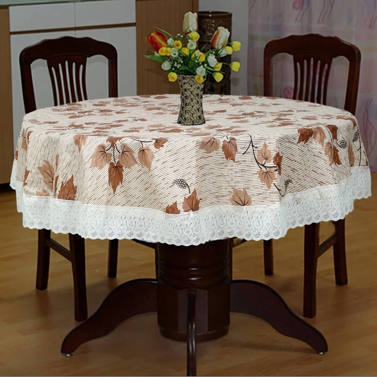 DPA Collection Printed PVC 4 Seater Rectangle Table Cover ( 152 x 152 ) cm Pack of 1 Beige DPA Collection Printed PVC 4 Seater Rectangle Table Cover ( 152 x 152 ) cm Pack of 1 Beige