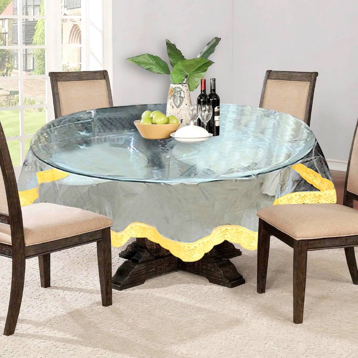 DPA Collection Printed PVC 4 Seater Rectangle Table Cover ( 152 x 152 ) cm Pack of 1 Gold DPA Collection Printed PVC 4 Seater Rectangle Table Cover ( 152 x 152 ) cm Pack of 1 Gold