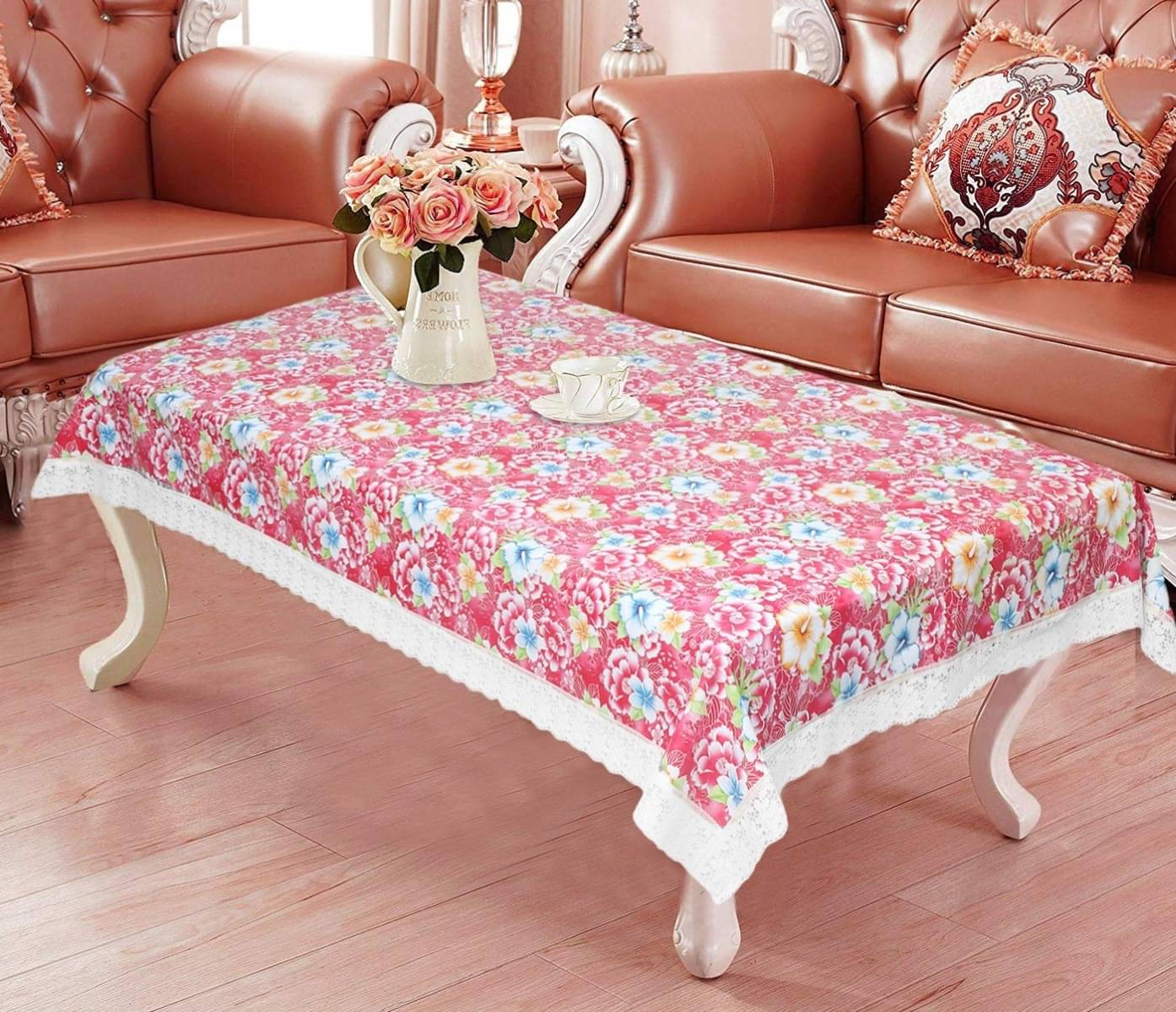 DPA Collection Printed PVC 4 Seater Rectangle Table Cover ( 152 x 102 ) cm Pack of 1 Pink DPA Collection Printed PVC 4 Seater Rectangle Table Cover ( 152 x 102 ) cm Pack of 1 Pink