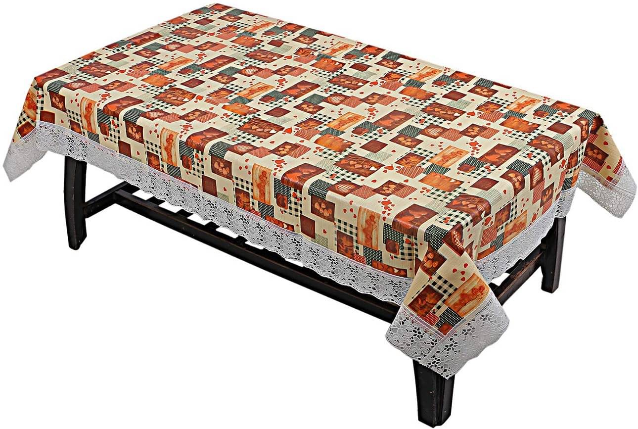     			DPA Collection Printed PVC 4 Seater Rectangle Table Cover ( 152 x 102 ) cm Pack of 1 Beige