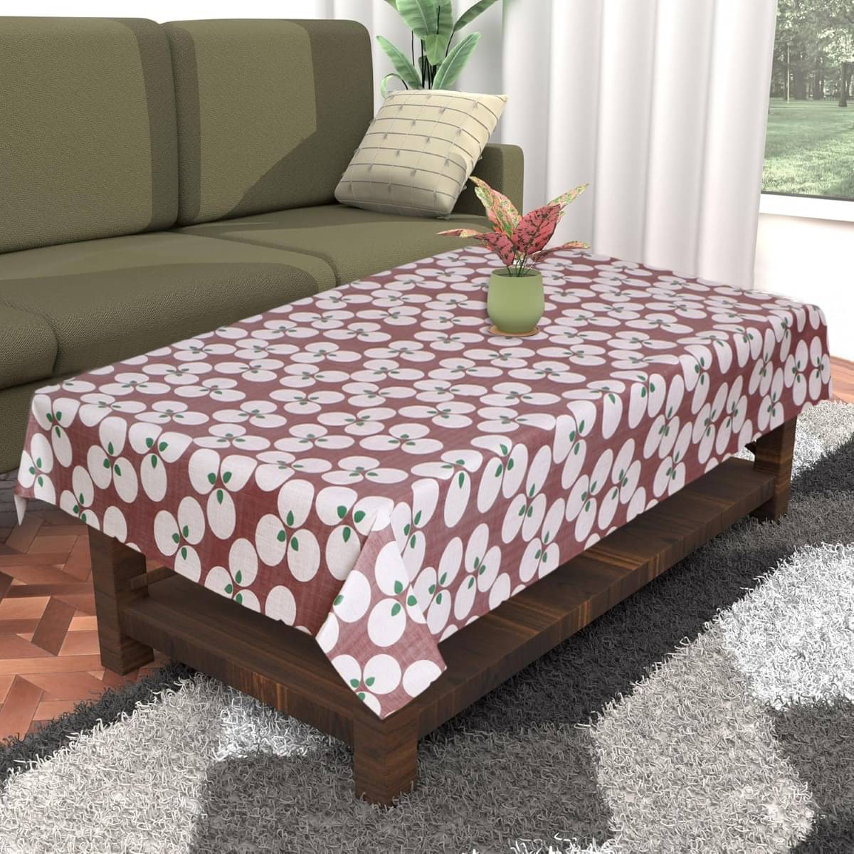     			DPA Collection Printed PVC 4 Seater Rectangle Table Cover ( 137 x 91 ) cm Pack of 1 Maroon