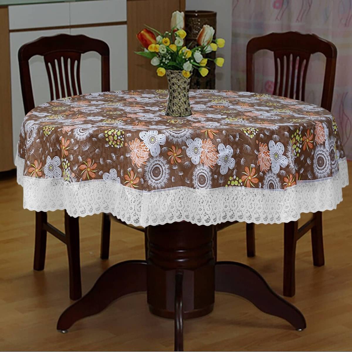 DPA Collection Printed PVC 4 Seater Rectangle Table Cover ( 152 x 152 ) cm Pack of 1 Brown DPA Collection Printed PVC 4 Seater Rectangle Table Cover ( 152 x 152 ) cm Pack of 1 Brown