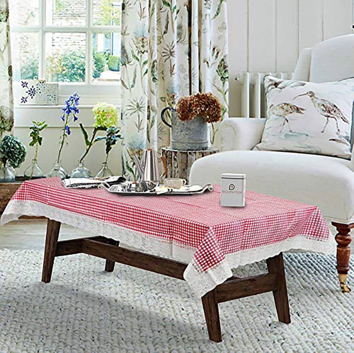     			DPA Collection Printed PVC 4 Seater Rectangle Table Cover ( 152 x 102 ) cm Pack of 1 Pink