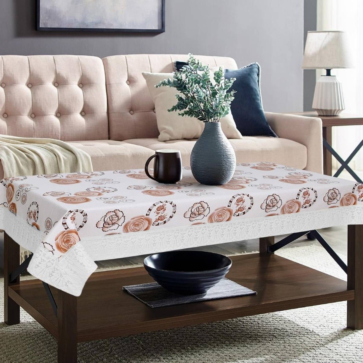 DPA Collection Printed PVC 4 Seater Rectangle Table Cover ( 122 x 122 ) cm Pack of 1 Beige DPA Collection Printed PVC 4 Seater Rectangle Table Cover ( 122 x 122 ) cm Pack of 1 Beige