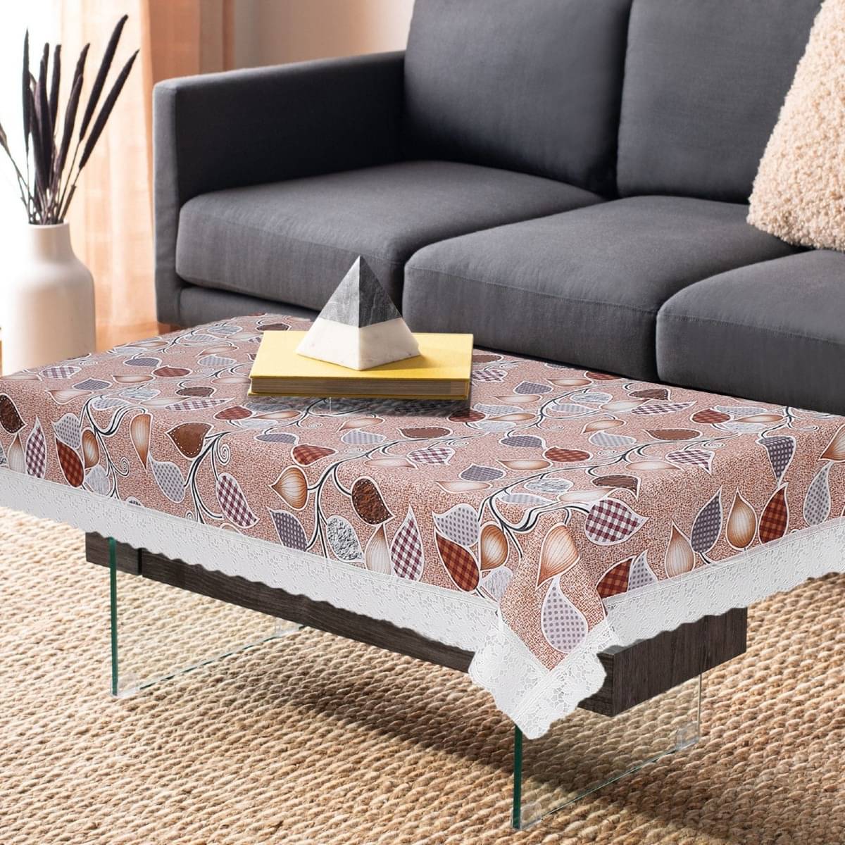 DPA Collection Printed PVC 4 Seater Rectangle Table Cover ( 152 x 102 ) cm Pack of 1 Beige DPA Collection Printed PVC 4 Seater Rectangle Table Cover ( 152 x 102 ) cm Pack of 1 Beige