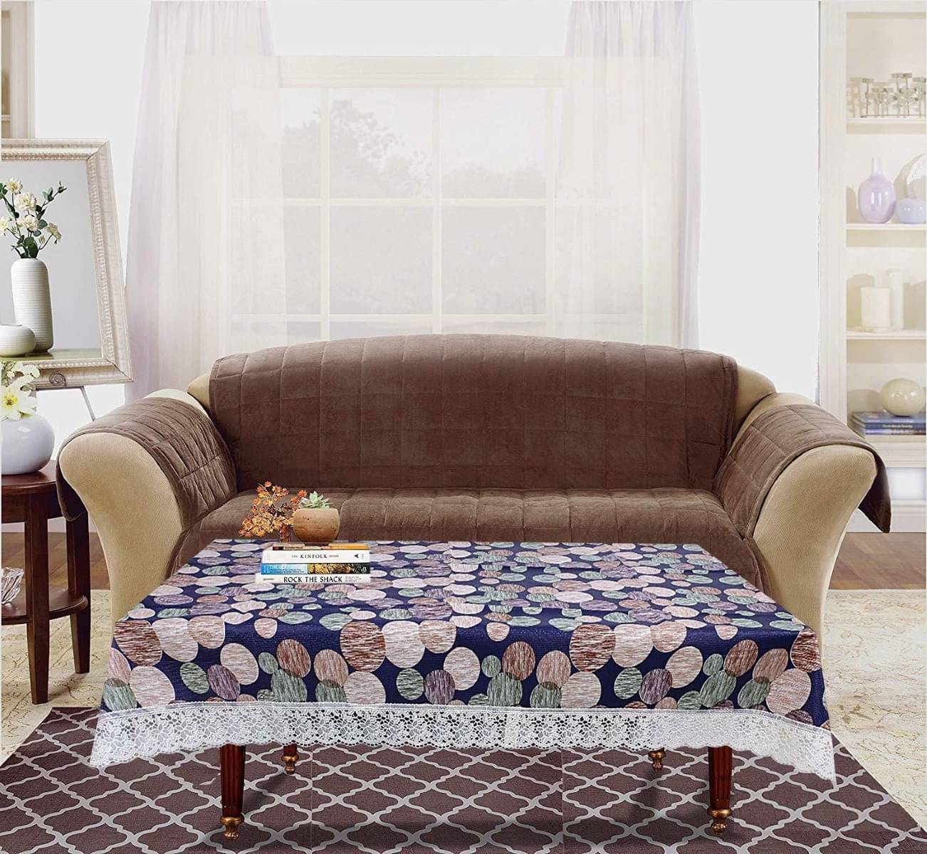 DPA Collection Printed PVC 4 Seater Rectangle Table Cover ( 152 x 102 ) cm Pack of 1 Blue DPA Collection Printed PVC 4 Seater Rectangle Table Cover ( 152 x 102 ) cm Pack of 1 Blue