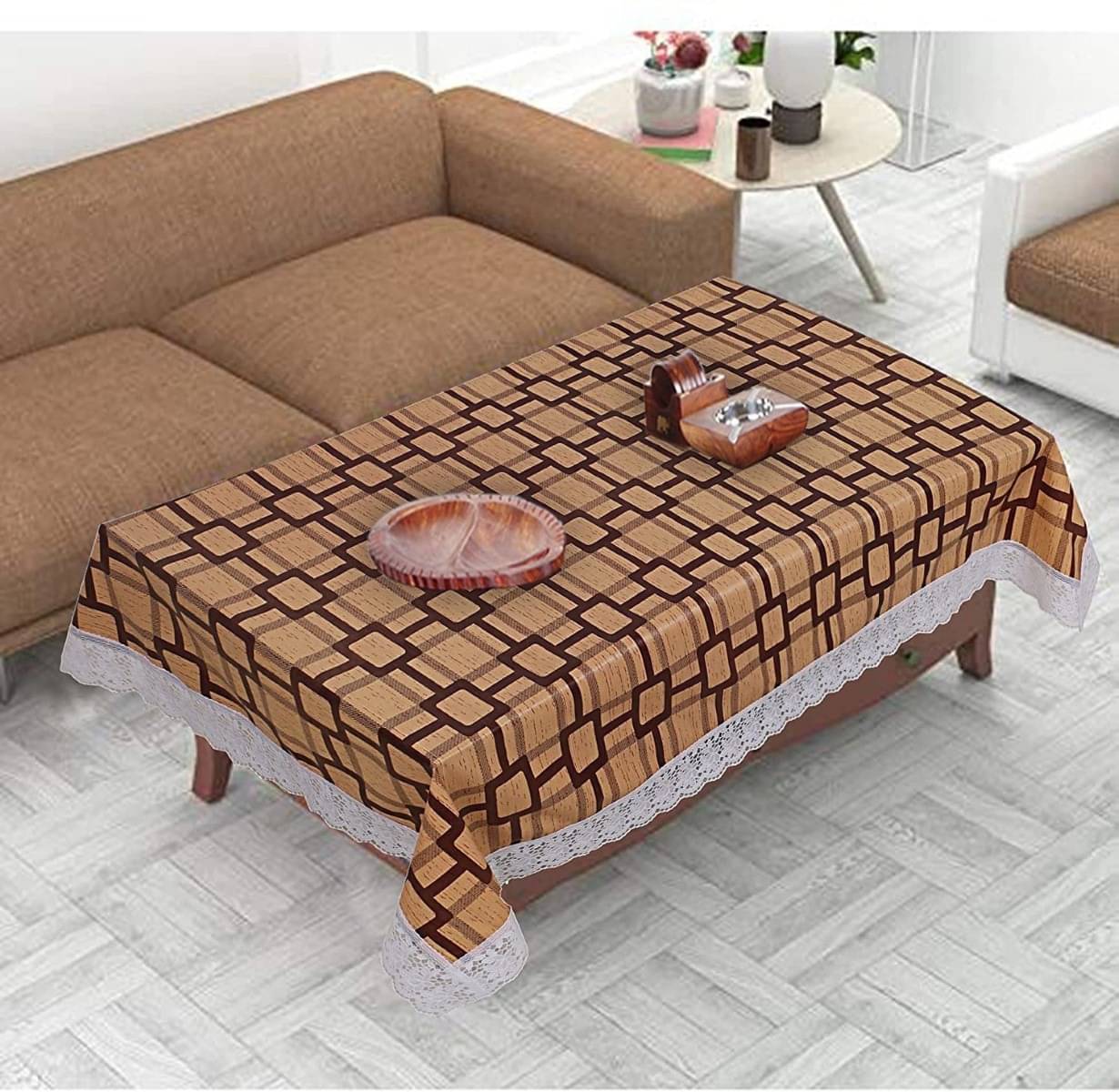 DPA Collection Printed PVC 4 Seater Rectangle Table Cover ( 152 x 102 ) cm Pack of 1 Brown DPA Collection Printed PVC 4 Seater Rectangle Table Cover ( 152 x 102 ) cm Pack of 1 Brown