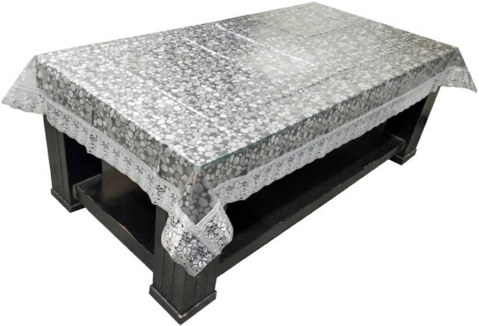     			DPA Collection Printed PVC 4 Seater Rectangle Table Cover ( 152 x 102 ) cm Pack of 1 Silver