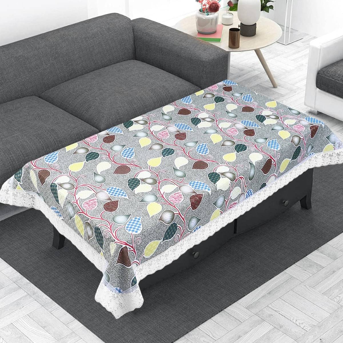     			DPA Collection Printed PVC 4 Seater Rectangle Table Cover ( 152 x 102 ) cm Pack of 1 Green
