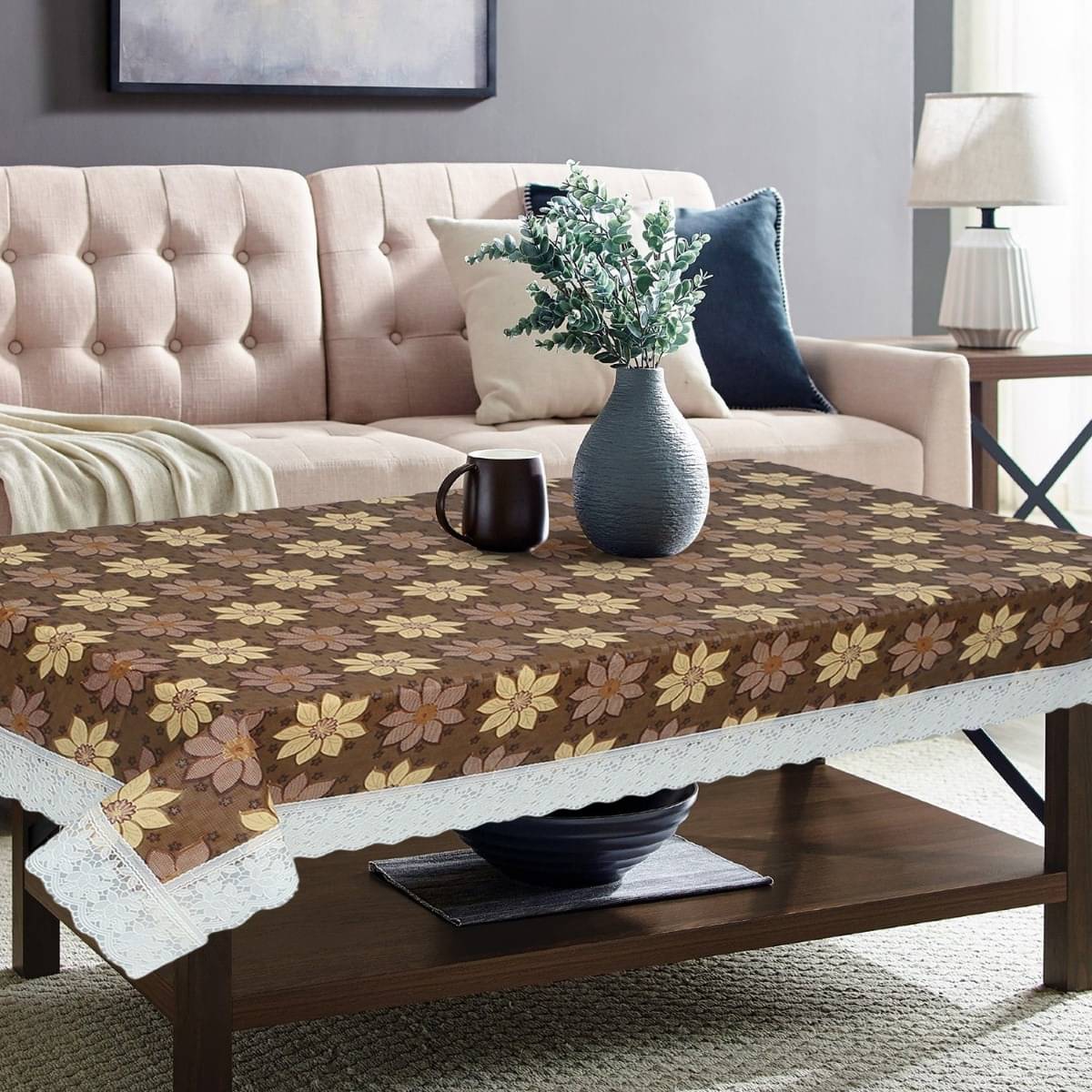DPA Collection Printed PVC 4 Seater Rectangle Table Cover ( 152 x 102 ) cm Pack of 1 Brown DPA Collection Printed PVC 4 Seater Rectangle Table Cover ( 152 x 102 ) cm Pack of 1 Brown
