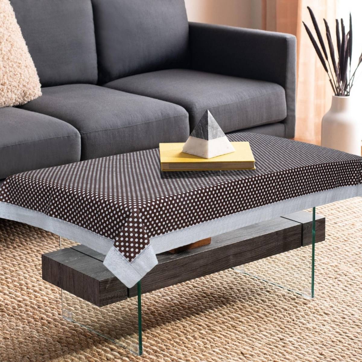     			DPA Collection Printed PVC 4 Seater Rectangle Table Cover ( 122 x 122 ) cm Pack of 1 Brown