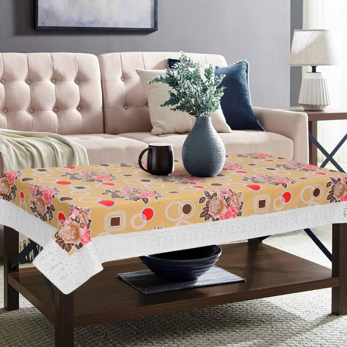     			DPA Collection Printed PVC 4 Seater Rectangle Table Cover ( 122 x 122 ) cm Pack of 1 Multi