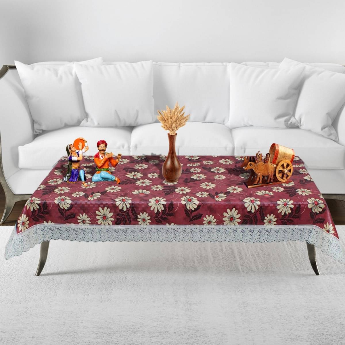     			DPA Collection Printed PVC 4 Seater Rectangle Table Cover ( 152 x 102 ) cm Pack of 1 Pink