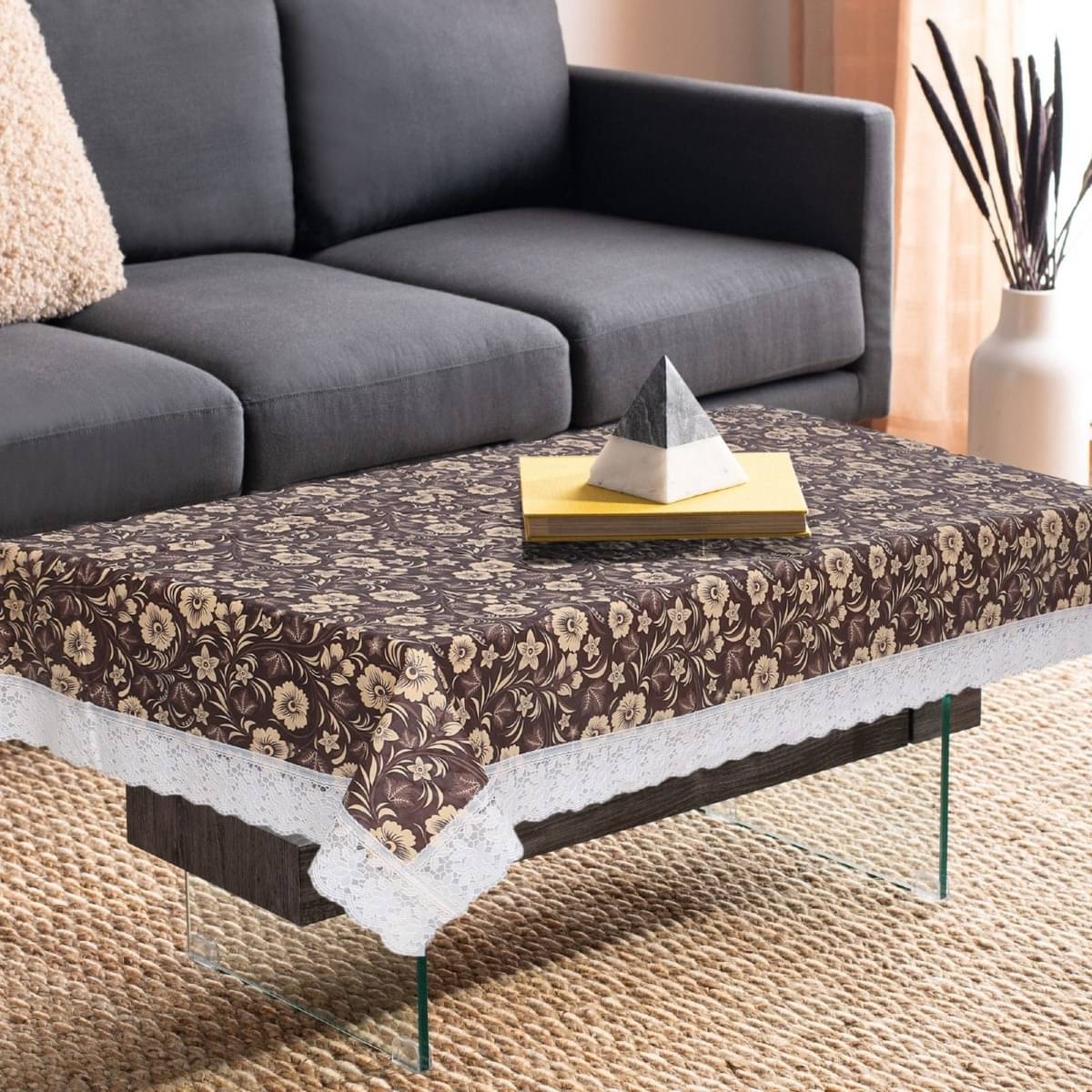 DPA Collection Printed PVC 4 Seater Rectangle Table Cover ( 152 x 102 ) cm Pack of 1 Brown DPA Collection Printed PVC 4 Seater Rectangle Table Cover ( 152 x 102 ) cm Pack of 1 Brown