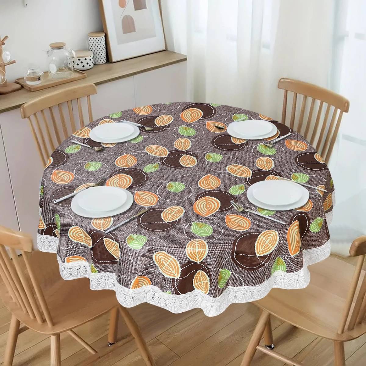 DPA Collection Printed PVC 6 Seater Round Table Cover ( 152 x 152 ) cm Pack of 1 Purple DPA Collection Printed PVC 6 Seater Round Table Cover ( 152 x 152 ) cm Pack of 1 Purple