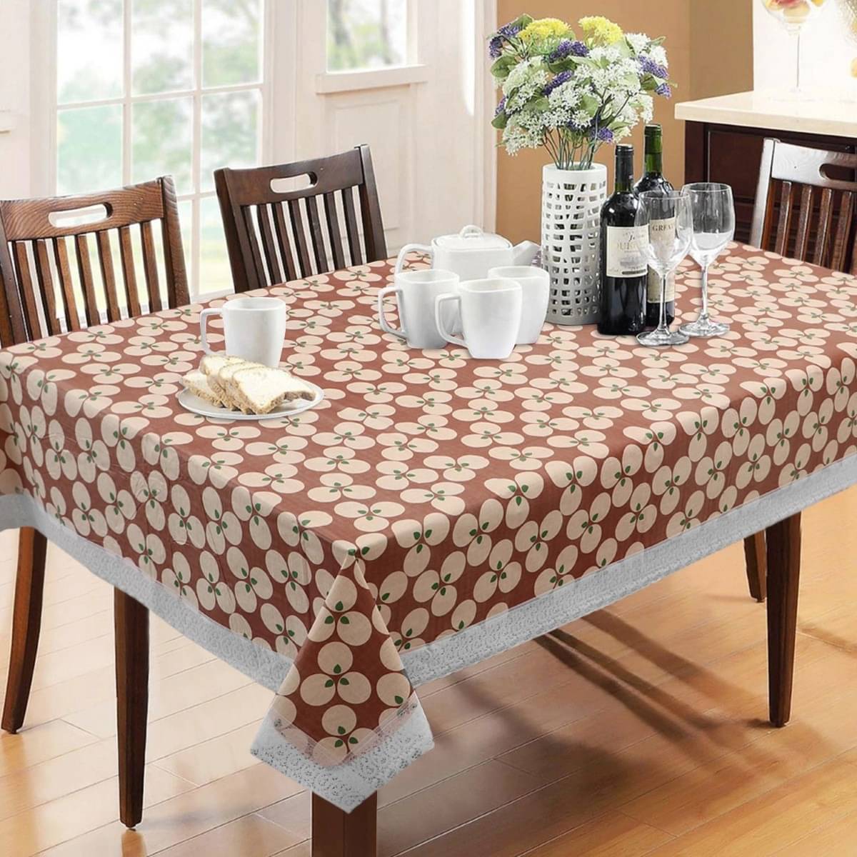     			DPA Collection Printed PVC 6 Seater Rectangle Table Cover ( 229 x 152 ) cm Pack of 1 Multi