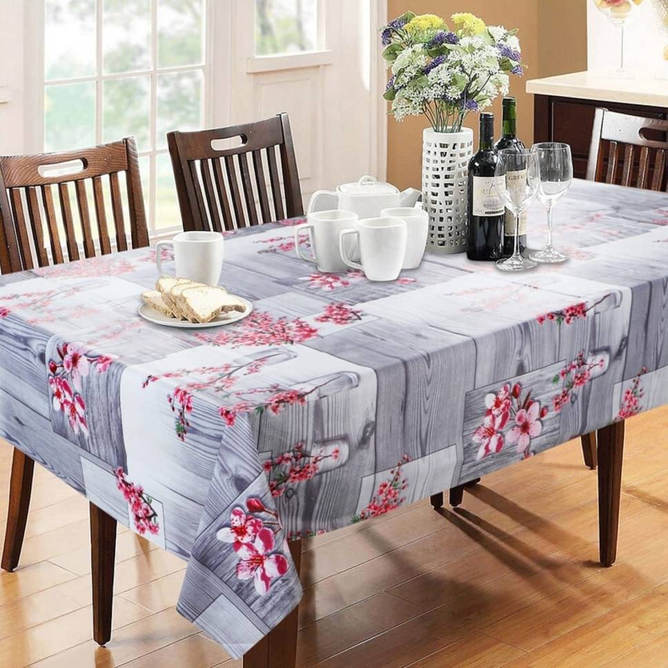     			DPA Collection Printed PVC 6 Seater Rectangle Table Cover ( 198 x 136 ) cm Pack of 1 Gray