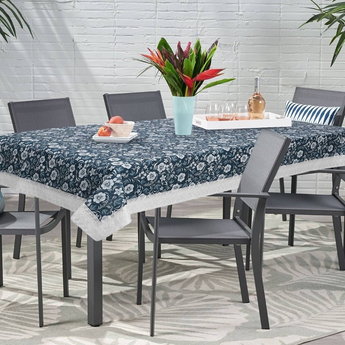 DPA Collection Printed PVC 6 Seater Rectangle Table Cover ( 229 x 152 ) cm Pack of 1 Blue DPA Collection Printed PVC 6 Seater Rectangle Table Cover ( 229 x 152 ) cm Pack of 1 Blue
