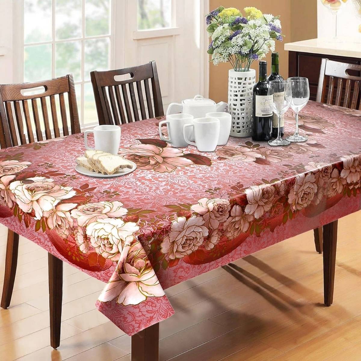 DPA Collection Printed PVC 6 Seater Rectangle Table Cover ( 198 x 137 ) cm Pack of 1 Red DPA Collection Printed PVC 6 Seater Rectangle Table Cover ( 198 x 137 ) cm Pack of 1 Red