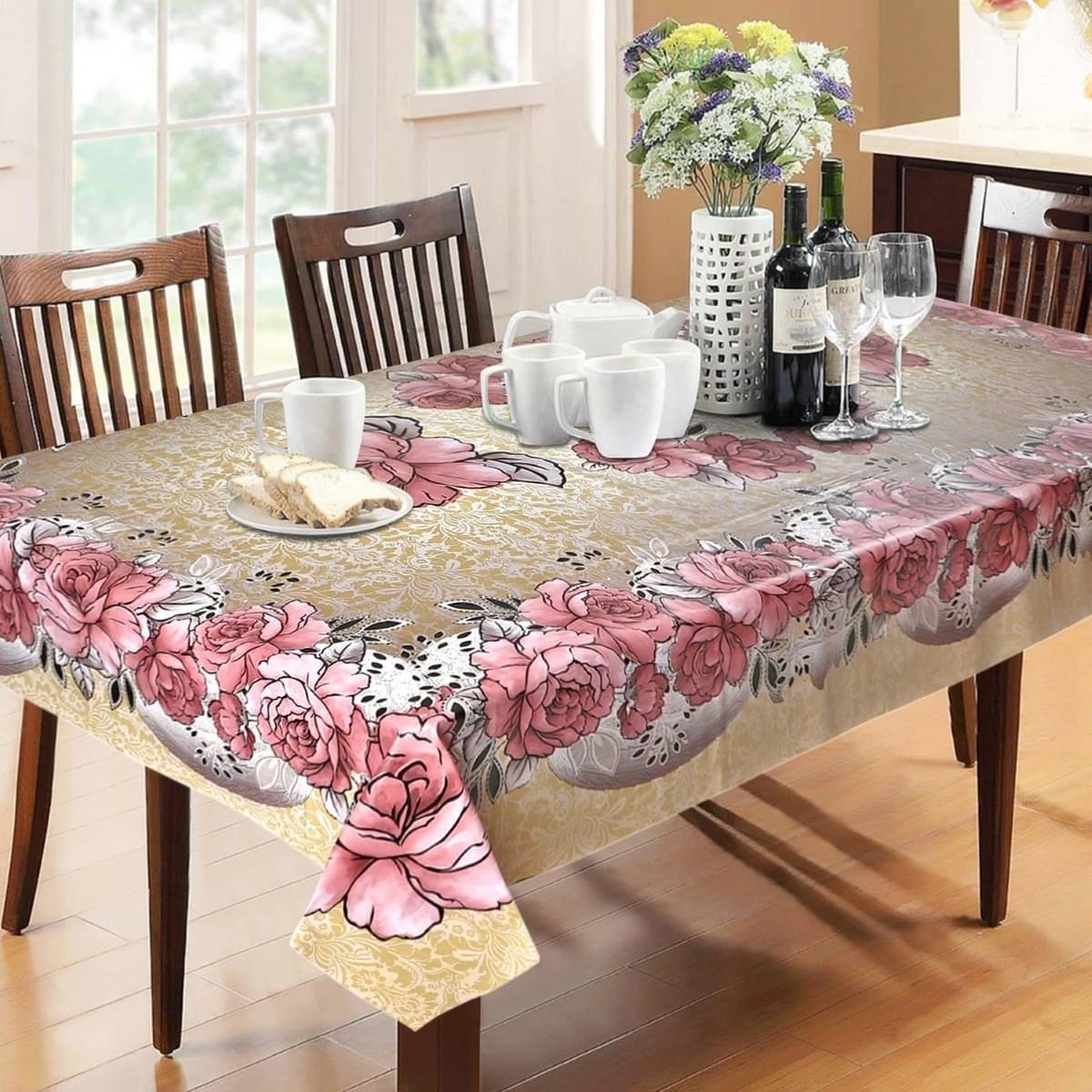     			DPA Collection Printed PVC 6 Seater Rectangle Table Cover ( 198 x 137 ) cm Pack of 1 Yellow