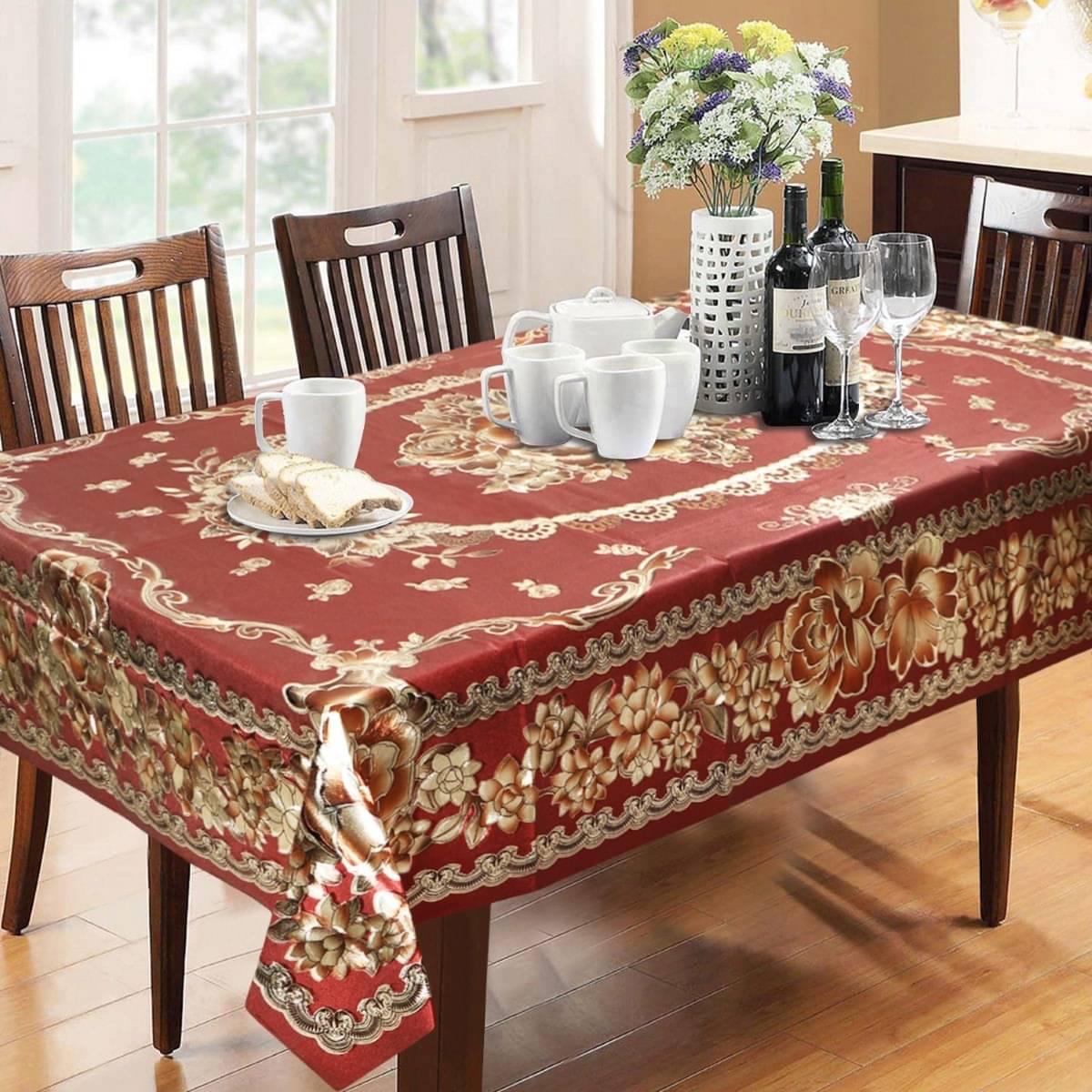     			DPA Collection Printed PVC 6 Seater Rectangle Table Cover ( 229 x 152 ) cm Pack of 1 Multi