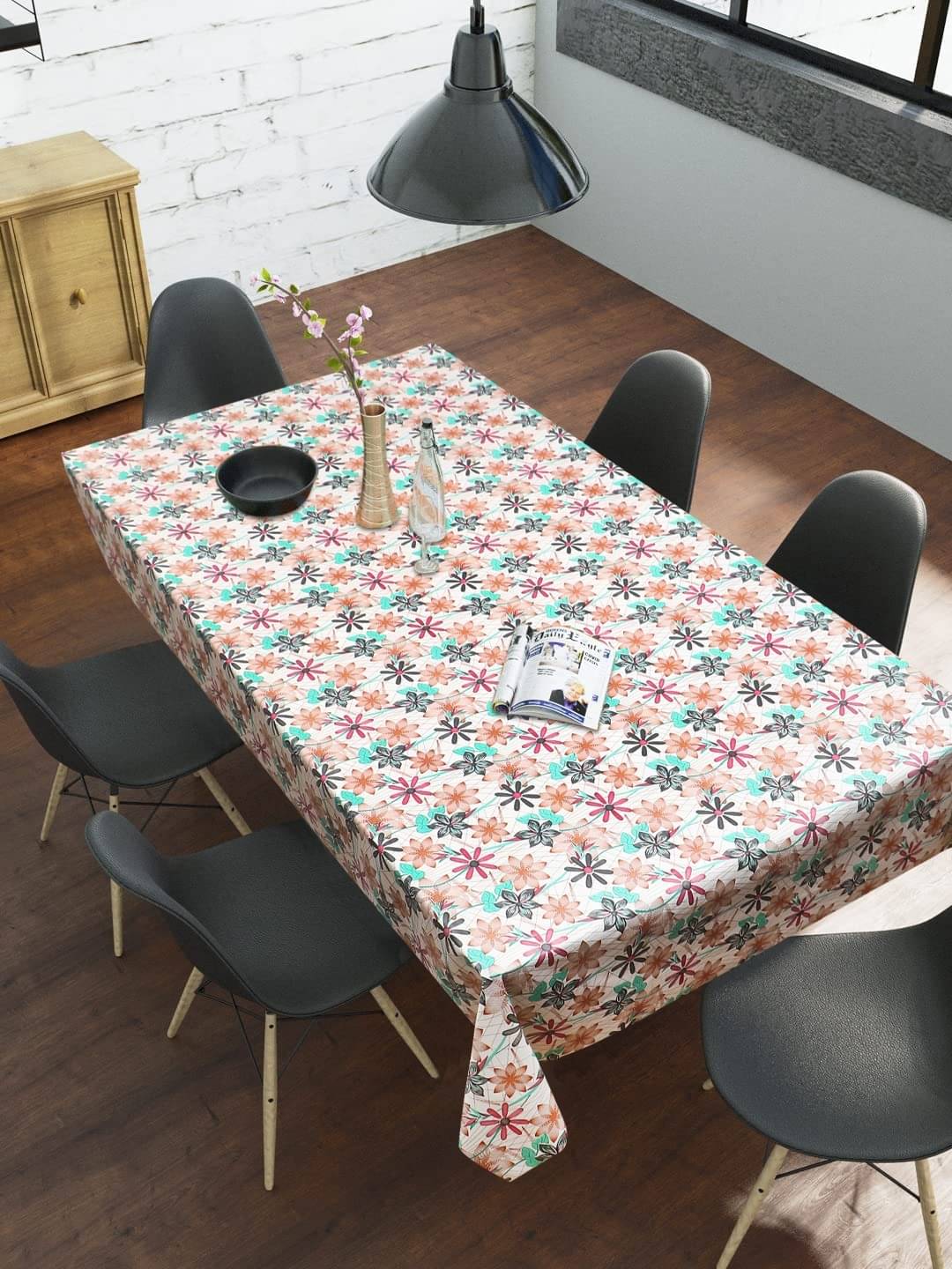     			DPA Collection Printed PVC 6 Seater Rectangle Table Cover ( 198 x 137 ) cm Pack of 1 Green