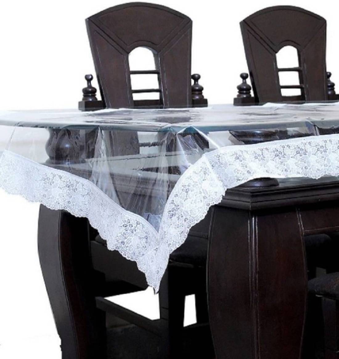     			DPA Collection Printed PVC 6 Seater Rectangle Table Cover ( 229 x 152 ) cm Pack of 1 White