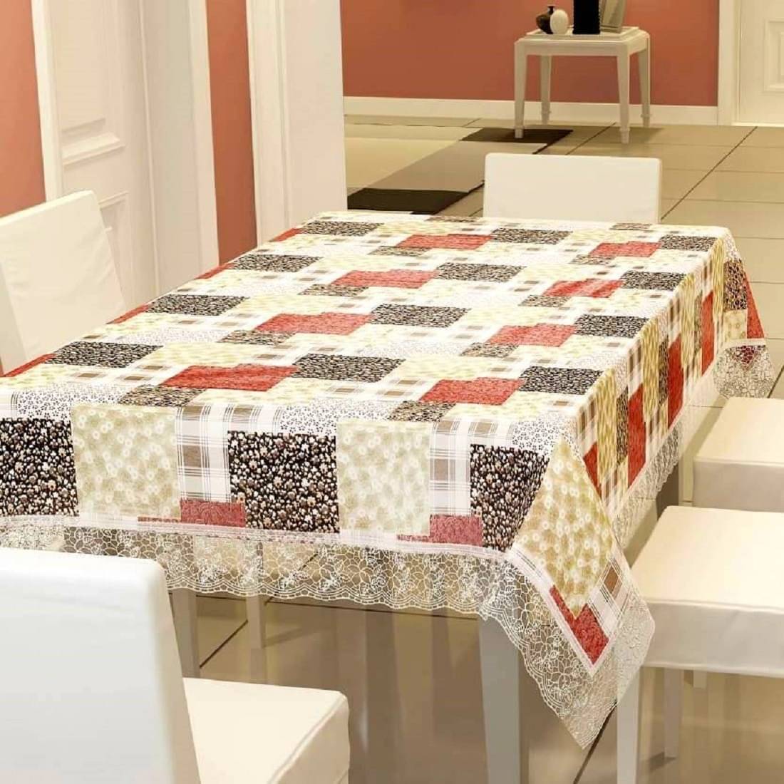 DPA Collection Printed PVC 6 Seater Rectangle Table Cover ( 229 x 152 ) cm Pack of 1 Red DPA Collection Printed PVC 6 Seater Rectangle Table Cover ( 229 x 152 ) cm Pack of 1 Red