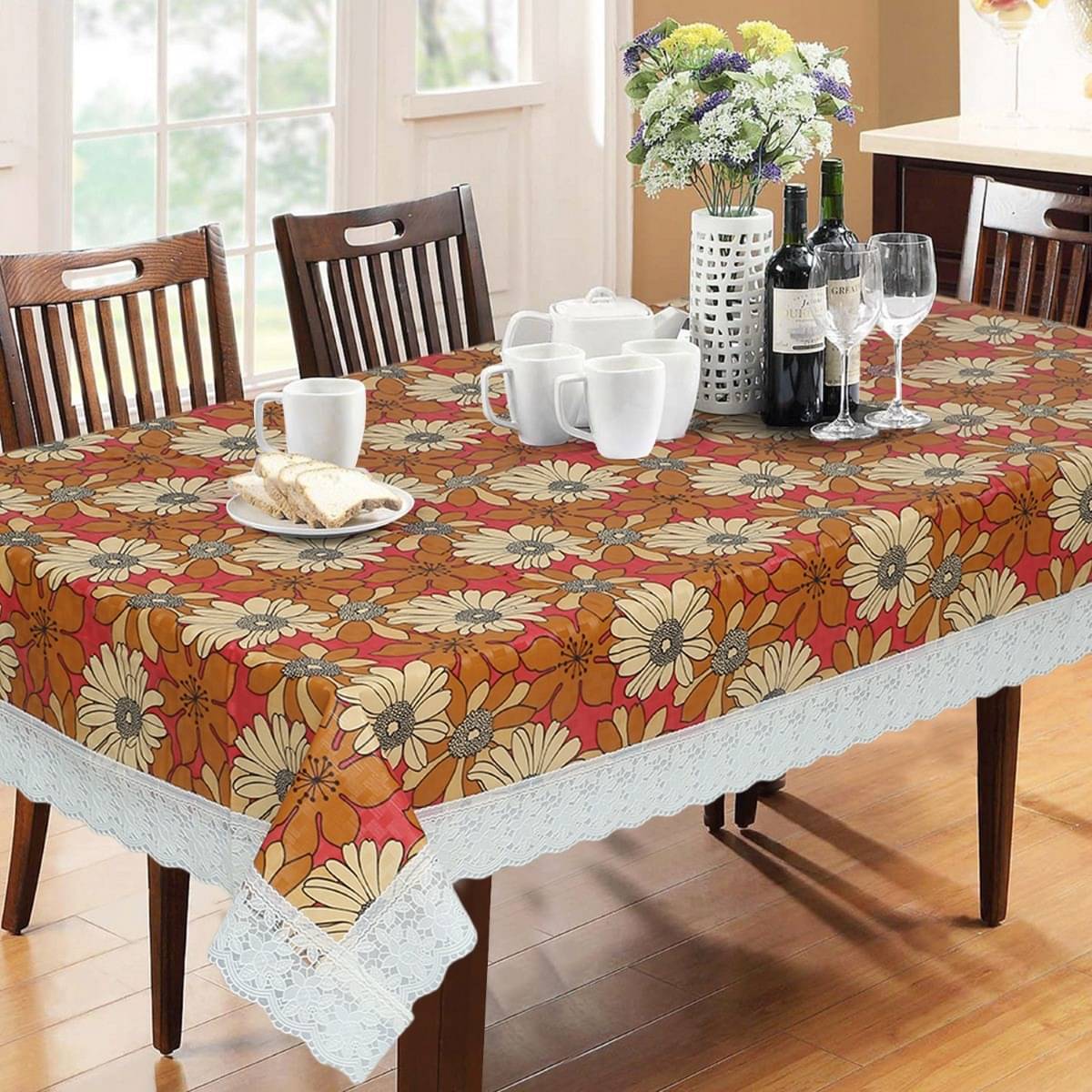     			DPA Collection Printed PVC 6 Seater Rectangle Table Cover ( 229 x 152 ) cm Pack of 1 Multi