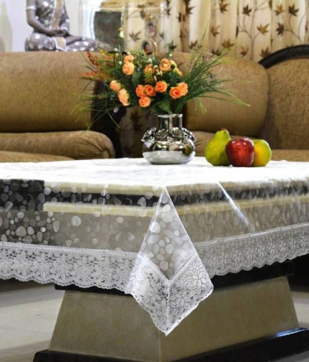 DPA Collection Printed PVC 6 Seater Rectangle Table Cover ( 229 x 152 ) cm Pack of 1 Silver DPA Collection Printed PVC 6 Seater Rectangle Table Cover ( 229 x 152 ) cm Pack of 1 Silver
