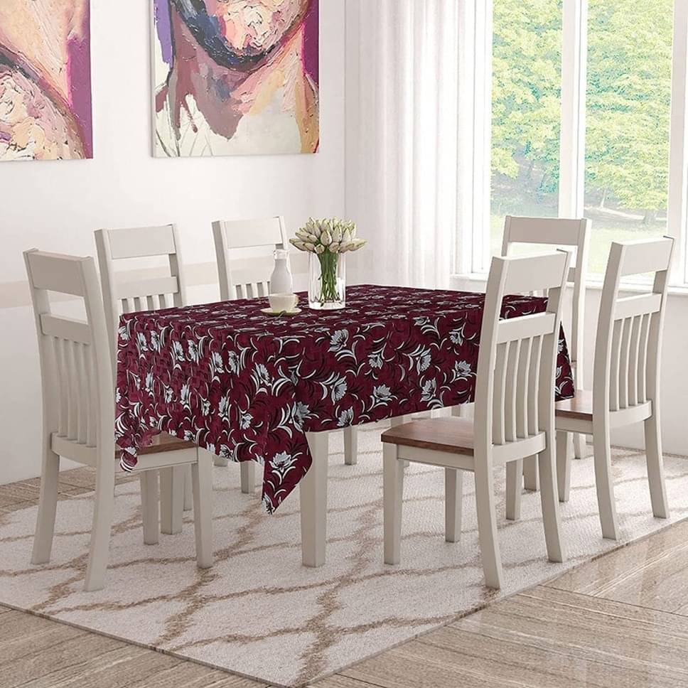     			DPA Collection Printed PVC 6 Seater Rectangle Table Cover ( 198 x 136 ) cm Pack of 1 Maroon