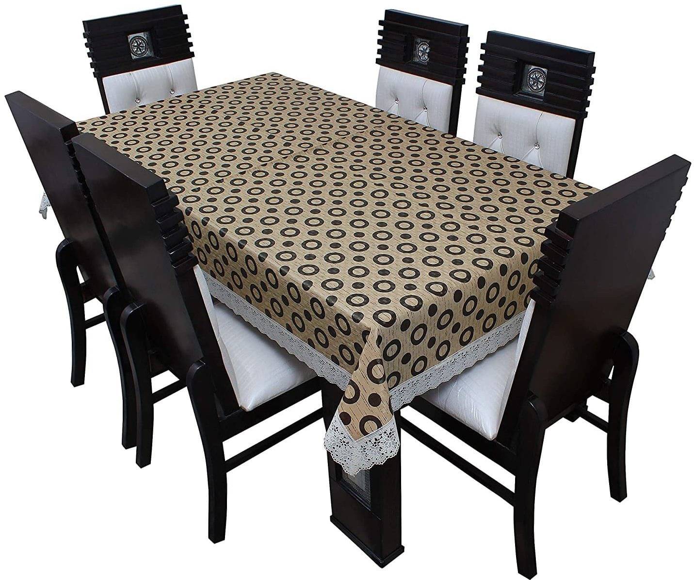     			DPA Collection Printed PVC 6 Seater Rectangle Table Cover ( 229 x 152 ) cm Pack of 1 Beige