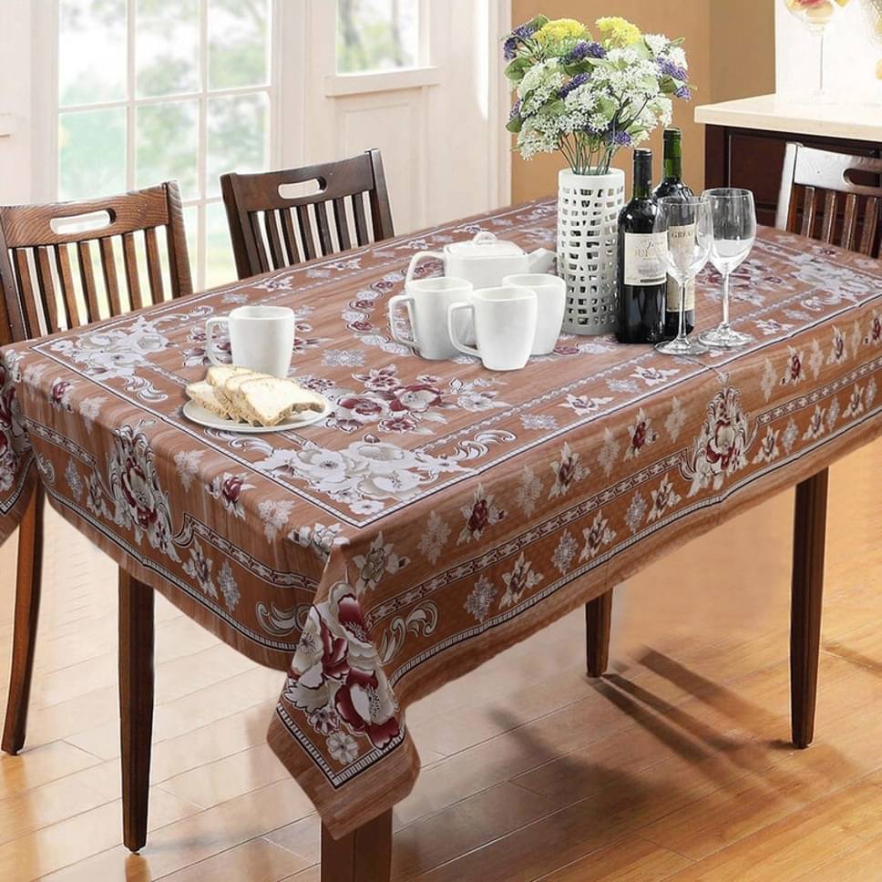 DPA Collection Printed PVC 6 Seater Rectangle Table Cover ( 229 x 152 ) cm Pack of 1 Brown DPA Collection Printed PVC 6 Seater Rectangle Table Cover ( 229 x 152 ) cm Pack of 1 Brown