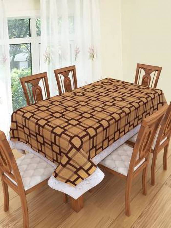     			DPA Collection Printed PVC 6 Seater Rectangle Table Cover ( 228 x 152 ) cm Pack of 1 Beige