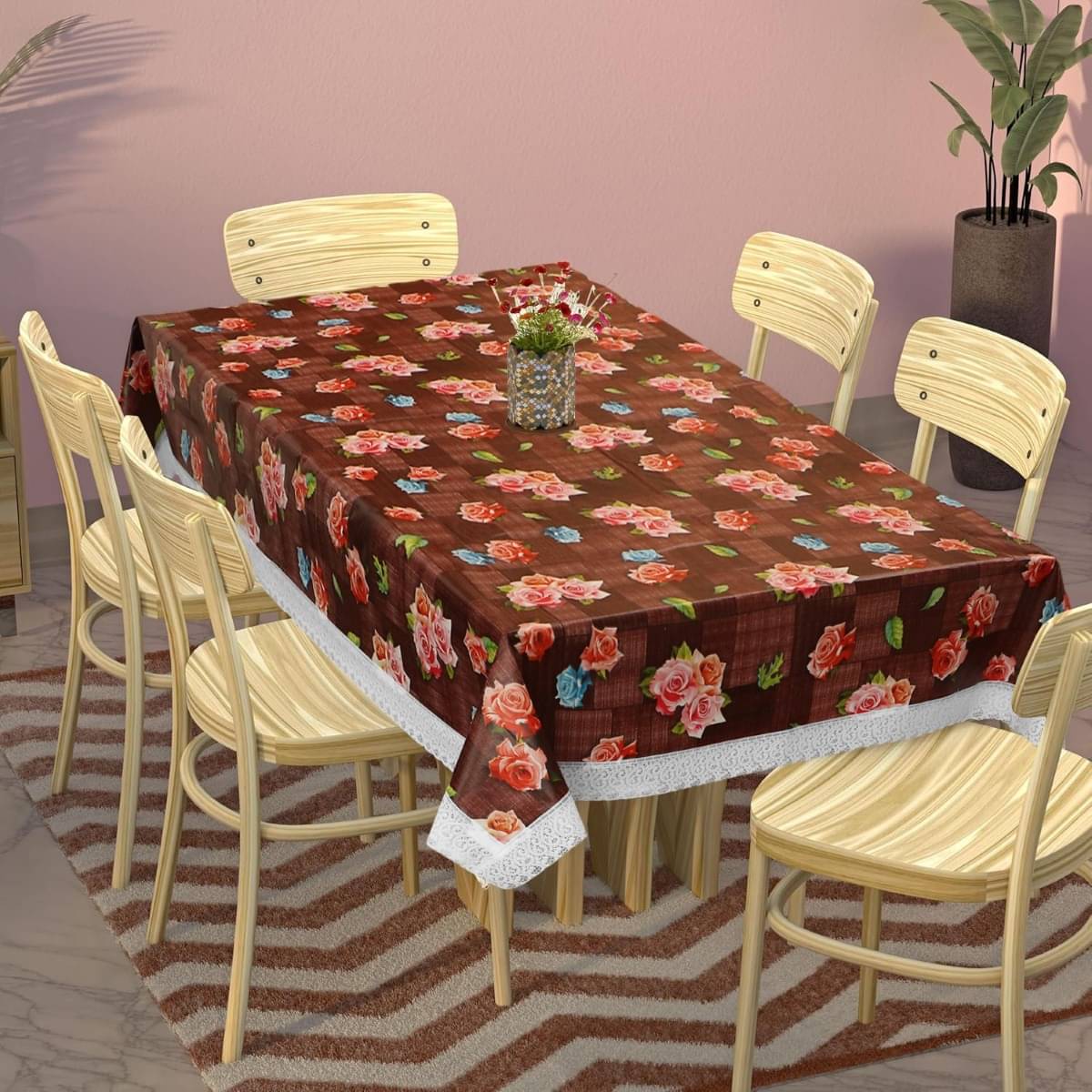DPA Collection Printed PVC 6 Seater Rectangle Table Cover ( 229 x 152 ) cm Pack of 1 Maroon DPA Collection Printed PVC 6 Seater Rectangle Table Cover ( 229 x 152 ) cm Pack of 1 Maroon