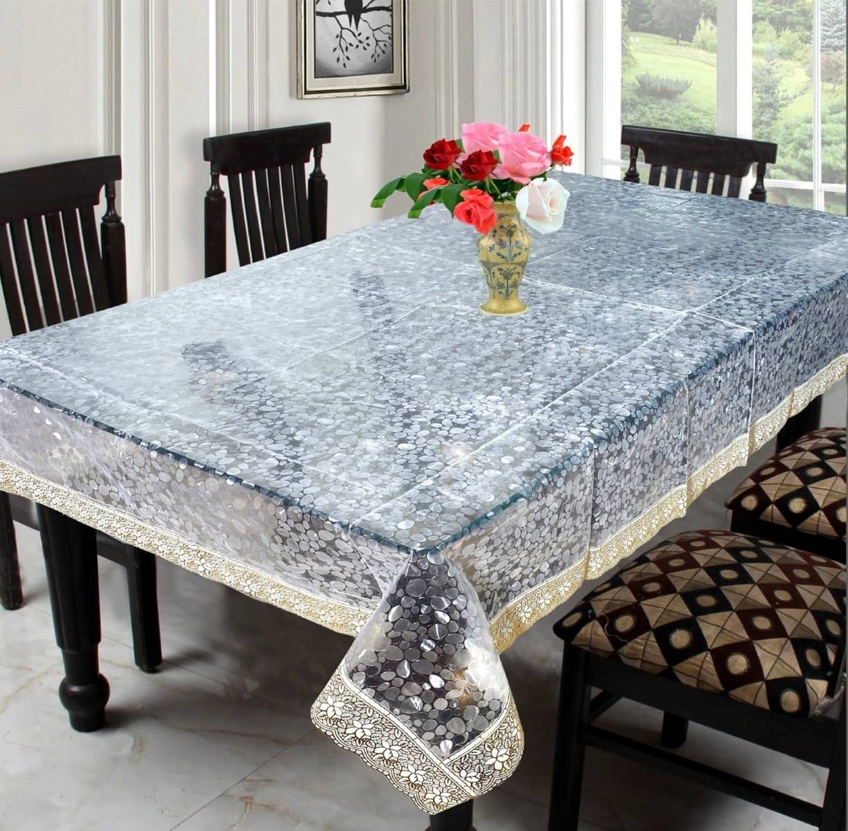 DPA Collection Printed PVC 6 Seater Rectangle Table Cover ( 228 x 152 ) cm Pack of 1 Gold DPA Collection Printed PVC 6 Seater Rectangle Table Cover ( 228 x 152 ) cm Pack of 1 Gold