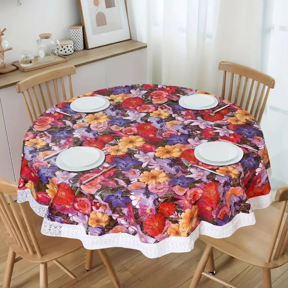 DPA Collection Printed PVC 6 Seater Round Table Cover ( 152 x 152 ) cm Pack of 1 Red DPA Collection Printed PVC 6 Seater Round Table Cover ( 152 x 152 ) cm Pack of 1 Red