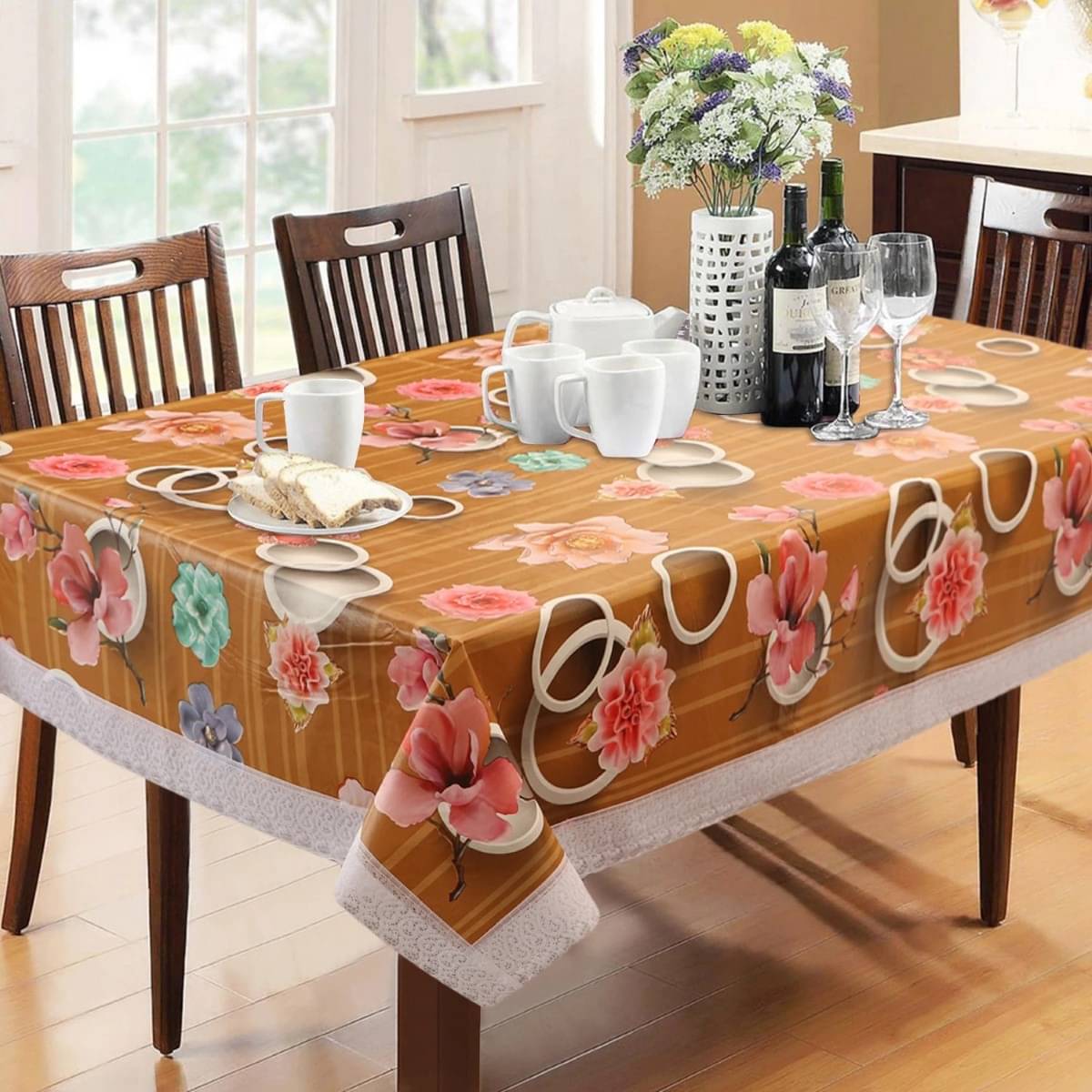DPA Collection Printed PVC 6 Seater Rectangle Table Cover ( 229 x 152 ) cm Pack of 1 Yellow DPA Collection Printed PVC 6 Seater Rectangle Table Cover ( 229 x 152 ) cm Pack of 1 Yellow