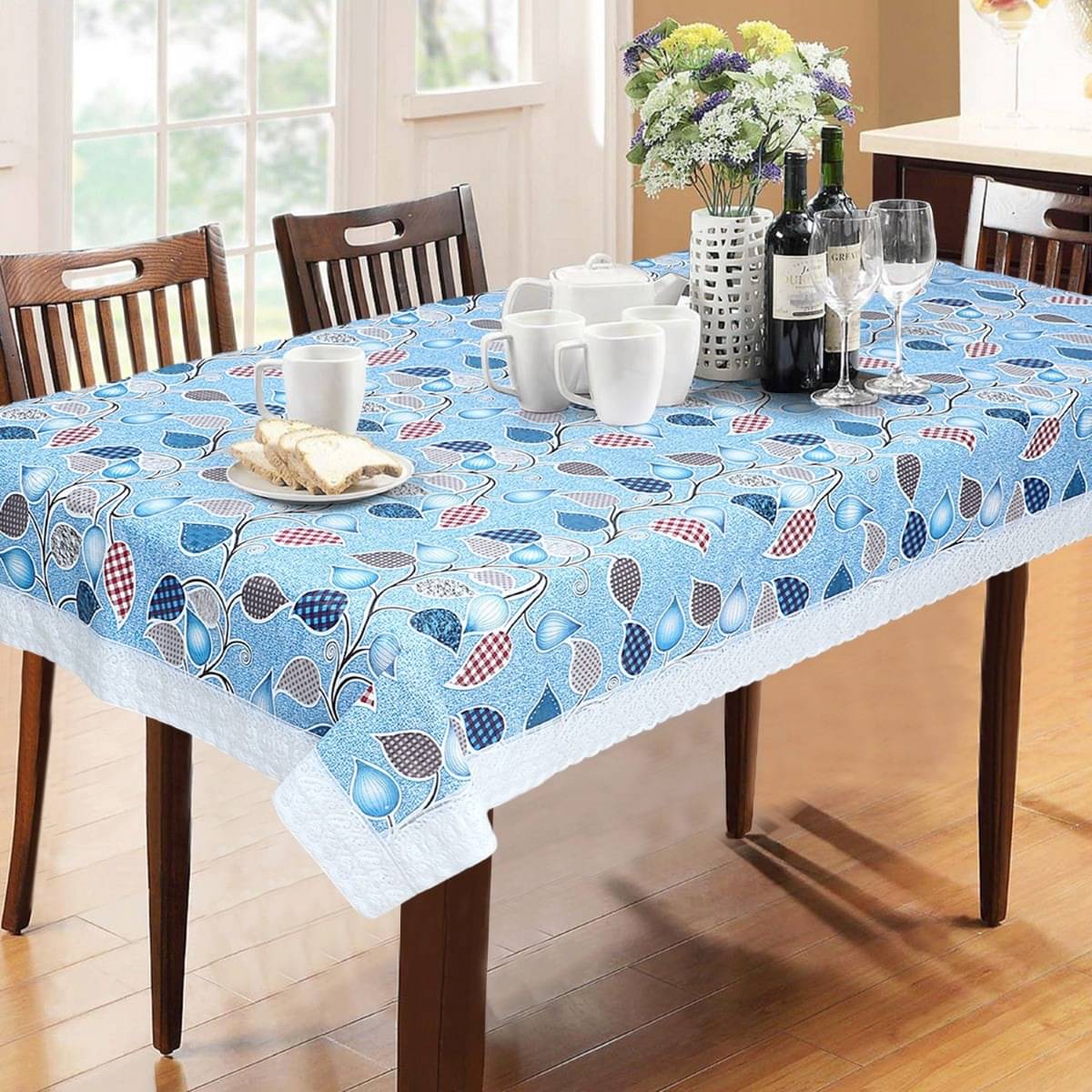 DPA Collection Printed PVC 6 Seater Rectangle Table Cover ( 229 x 152 ) cm Pack of 1 Blue DPA Collection Printed PVC 6 Seater Rectangle Table Cover ( 229 x 152 ) cm Pack of 1 Blue