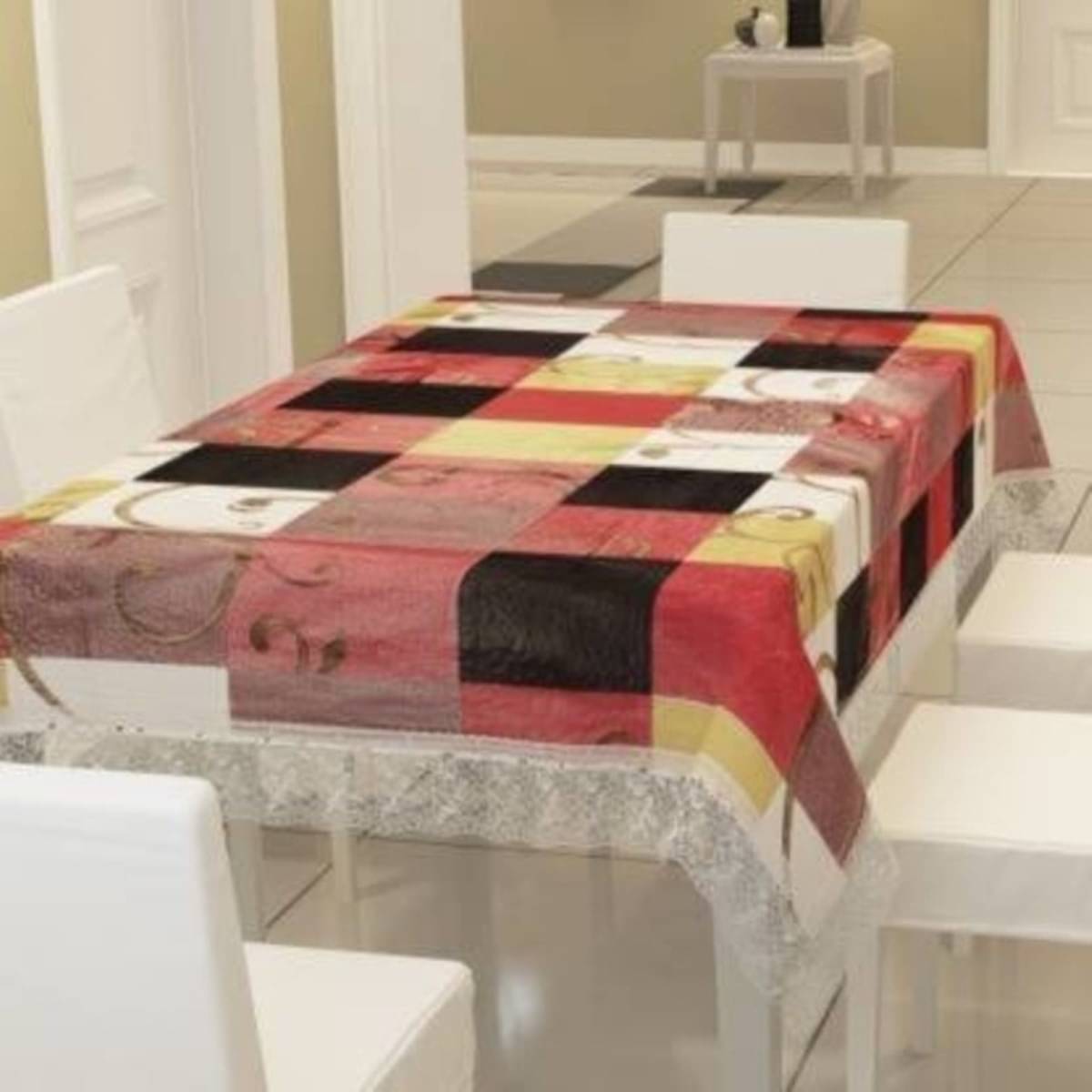 DPA Collection Printed PVC 6 Seater Rectangle Table Cover ( 229 x 152 ) cm Pack of 1 Multi DPA Collection Printed PVC 6 Seater Rectangle Table Cover ( 229 x 152 ) cm Pack of 1 Multi