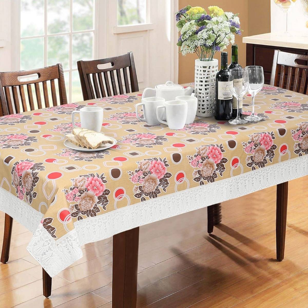 DPA Collection Printed PVC 6 Seater Rectangle Table Cover ( 229 x 152 ) cm Pack of 1 Brown DPA Collection Printed PVC 6 Seater Rectangle Table Cover ( 229 x 152 ) cm Pack of 1 Brown